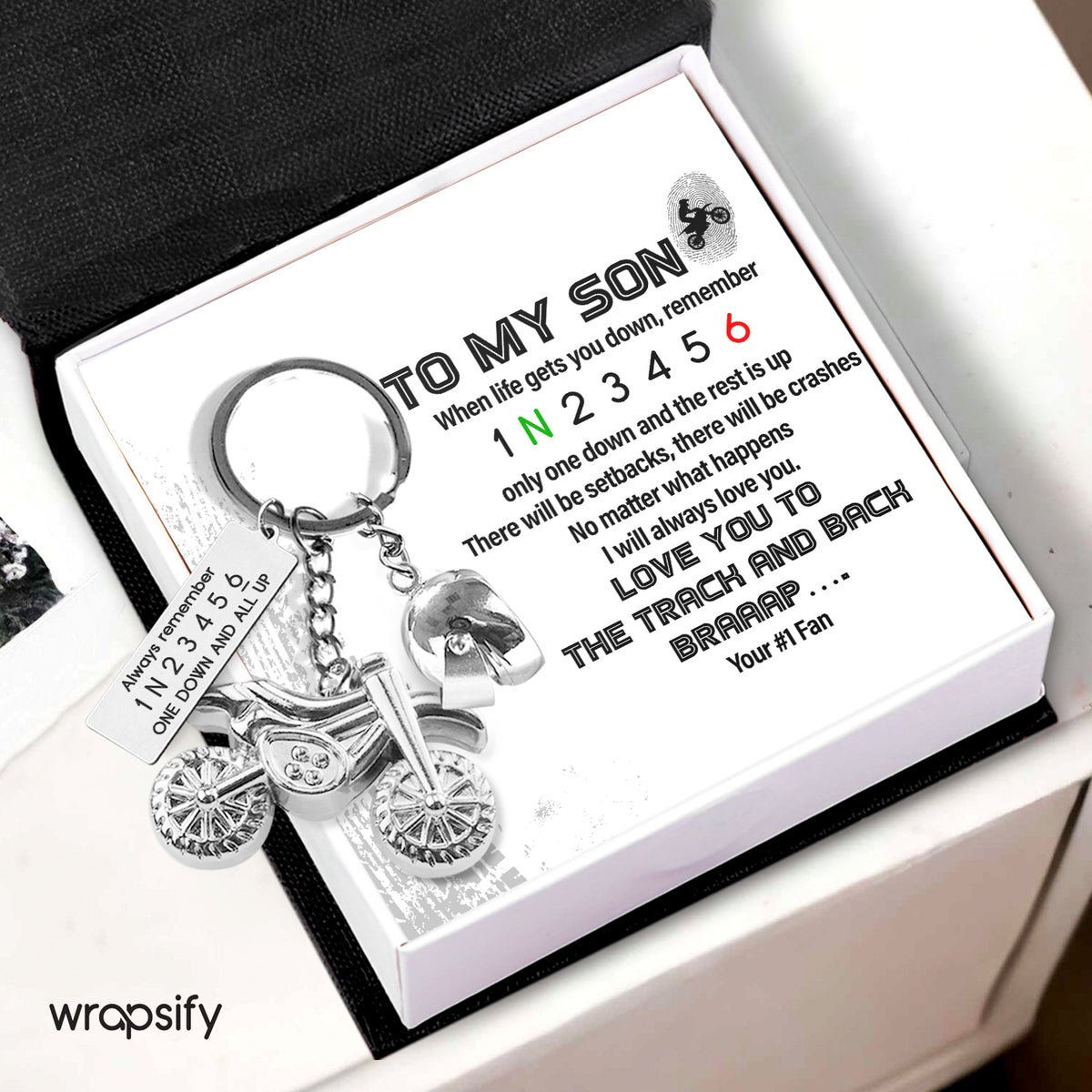 Dirt Bike Helmet Keychain - Biker - To My Son - I Will Always Love You - Gkey16002