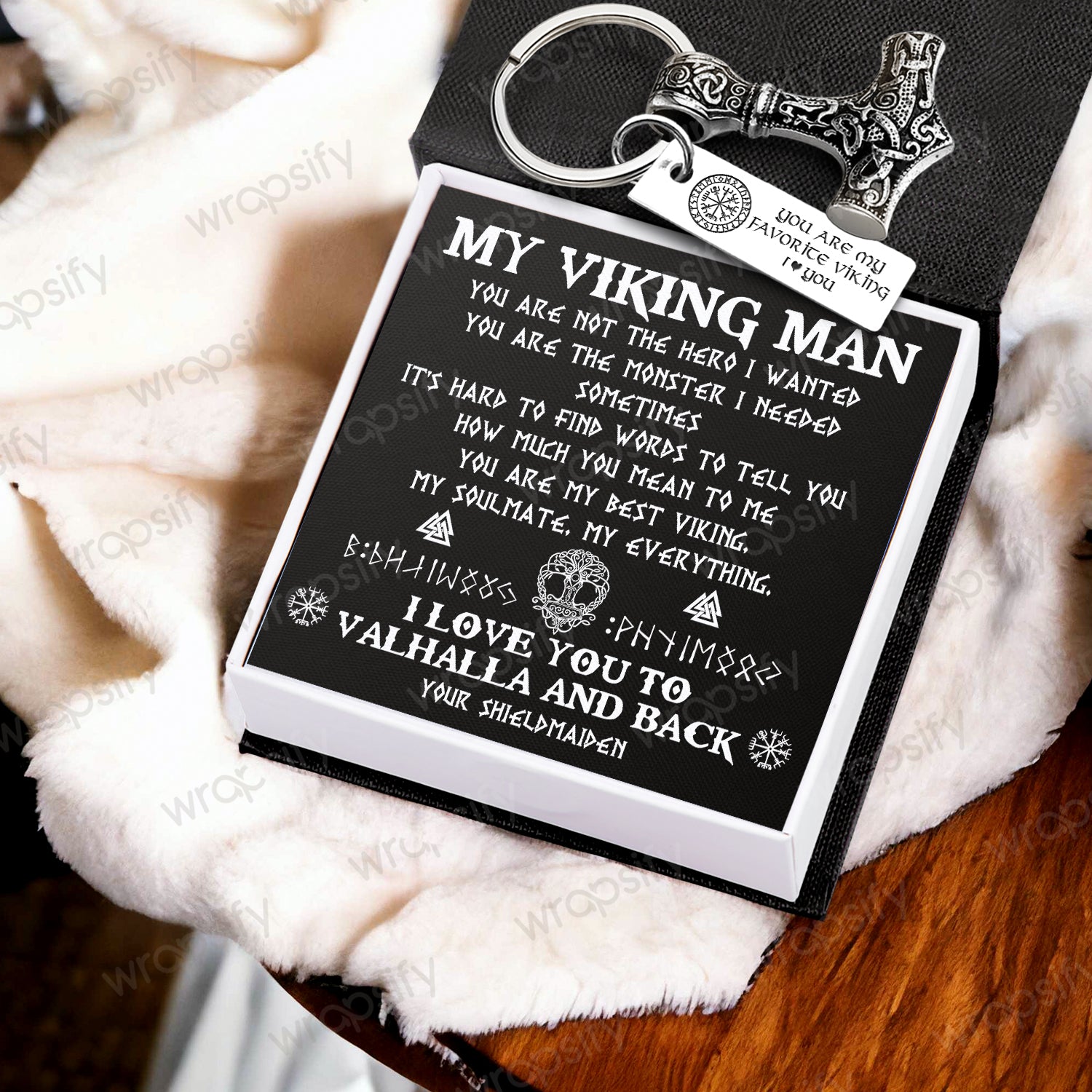 Viking Thor Keychain - Viking - To My Viking Man - You Are The Monster I Needed - Gkbv26005