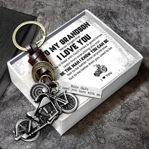 Motorcycle Keychain - Biker - To My Grandson - Never Forget That I Love You - Gkx22001
