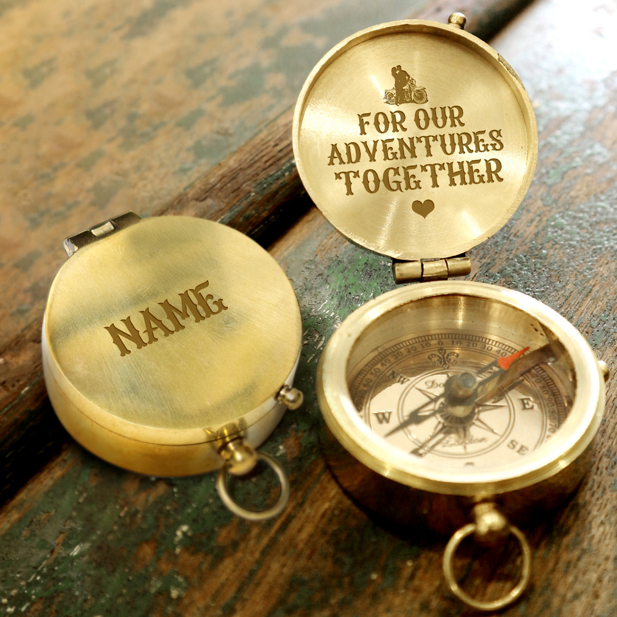 Personalized Engraved Compass - Biker - For Our Adventures Together - Gpb26005