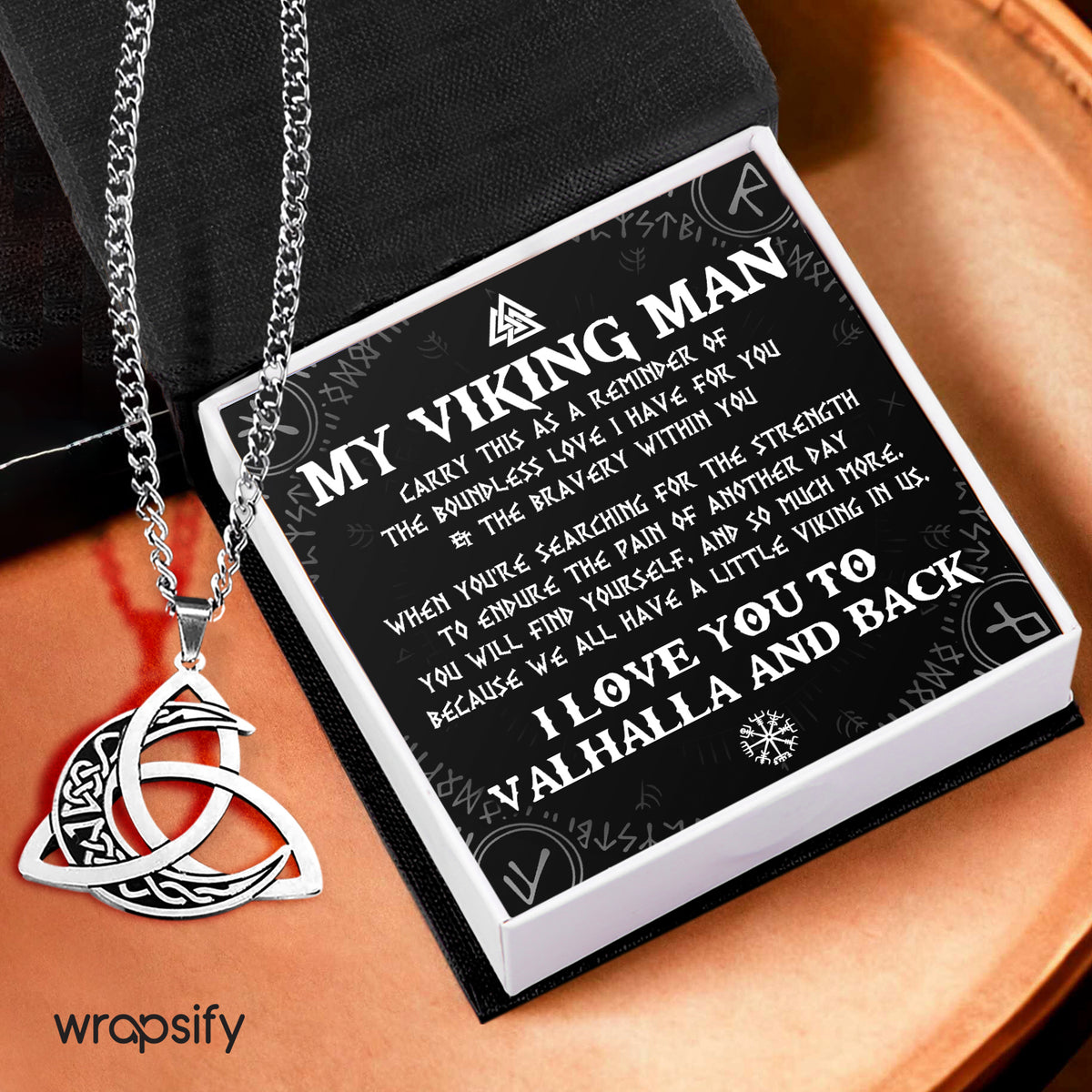 Triple Moon Necklace - Viking - To My Viking Man - You Will Find Yourself, And So Much More - Gnya26001