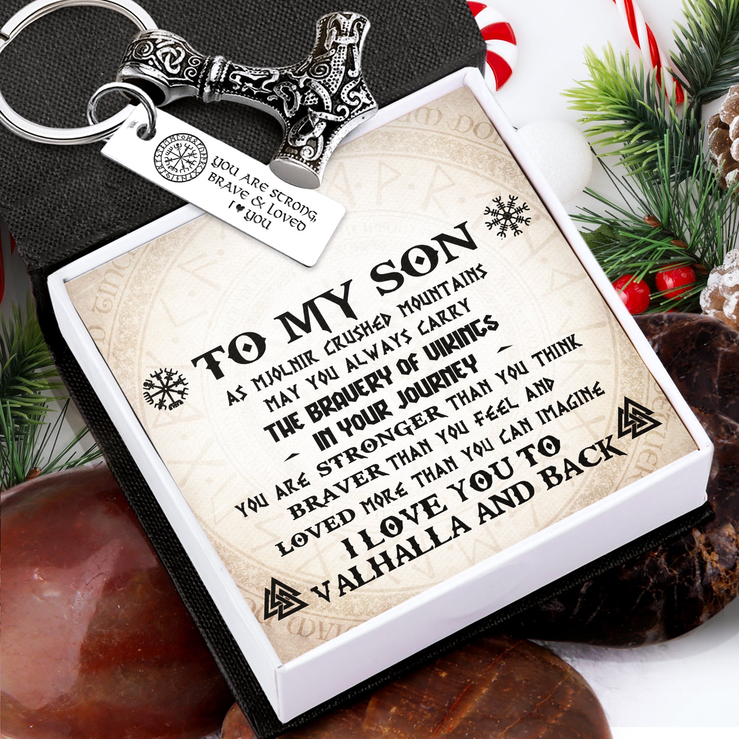 Viking Thor Keychain - Viking - To My Son - I Love You To Valhalla & Back - Gkbv16007
