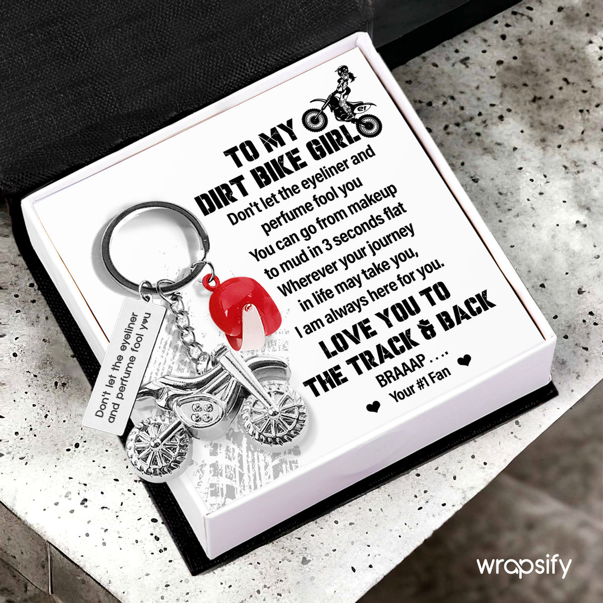 Dirt Bike Helmet Keychain - Biker - To My Dirt Bike Girl - I Am Always Here For You - Gkey13003