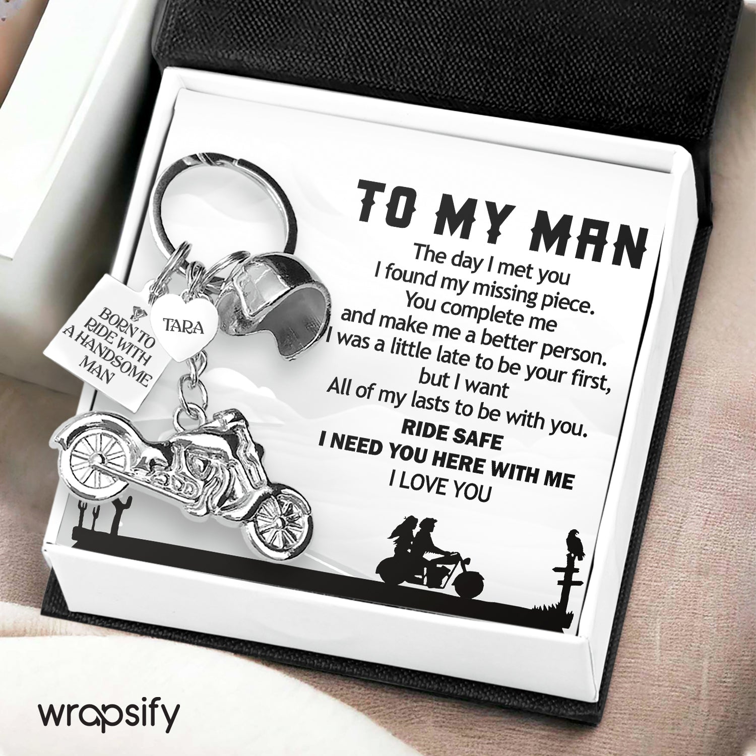 Personalized Classic Bike Keychain - Biker - To My Man - I Want All Of My Lasts To Be With You - Gkt26037