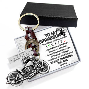 Motorcycle Keychain - Biker - To My Grandson - Just Believe In Yourself - Gkx22004