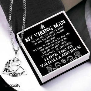 Triple Moon Necklace - Viking - To My Viking Man - You Are The Monster I Needed - Gnya26003