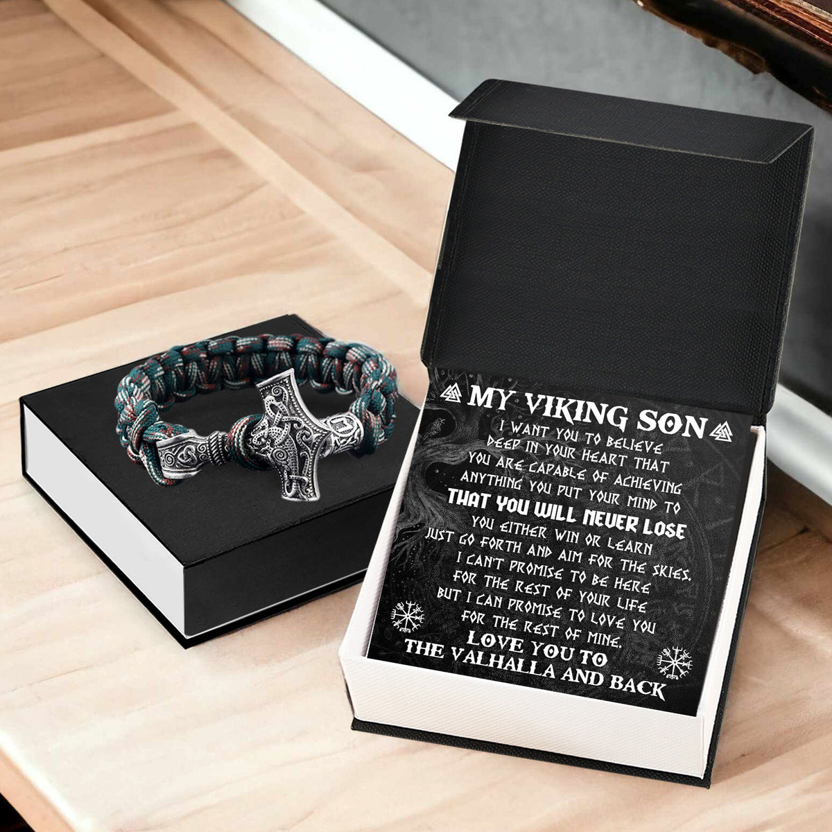 Viking Thor's Hammer Bracelet - Viking - To My Son - I Can Promise To Love You For The Rest Of Mine - Gbo16005