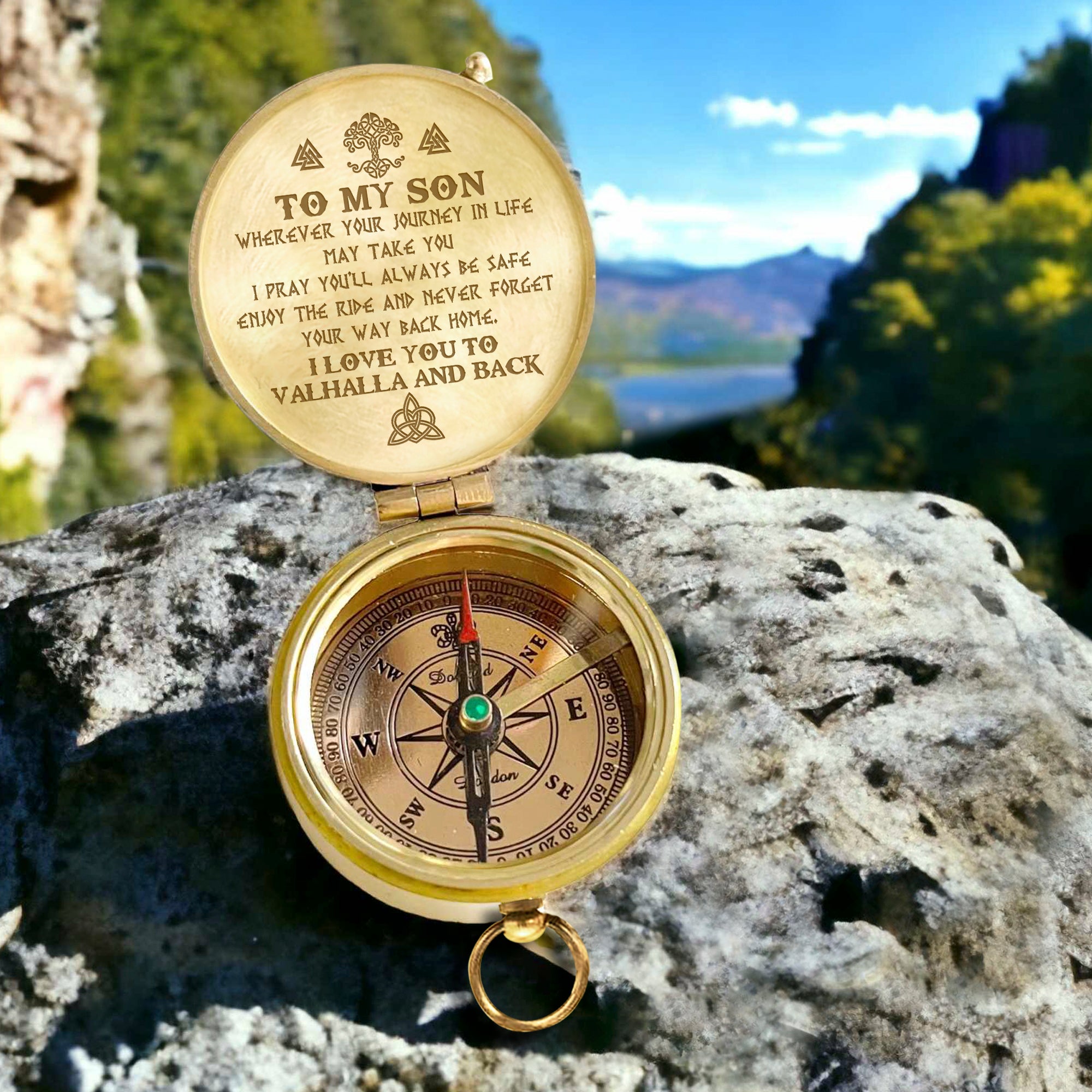 Engraved Compass - Viking - To My Son - I Pray You’ll Always Be Safe - Gpb16054