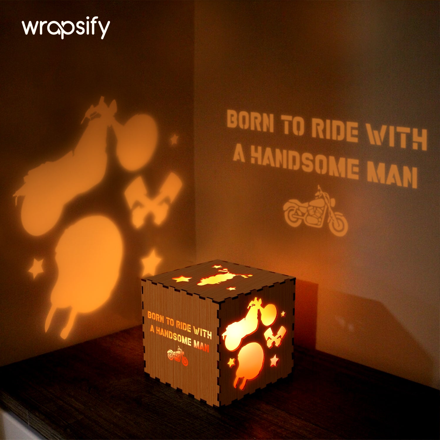 Motorcycle Wooden Box - Biker - To My Man - Born To Ride With A Handsome Man - Gyl26007