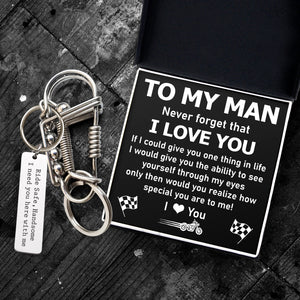 Key Buckle Hanging - Biker - To My Man - Never Forget That I Love You - Gawl26004