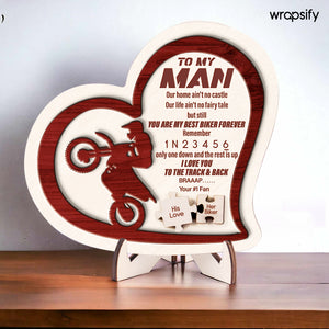 Wooden Dirt Bike Sign - Biker - To My Man - I Love You To The Track & Back - Gan26010