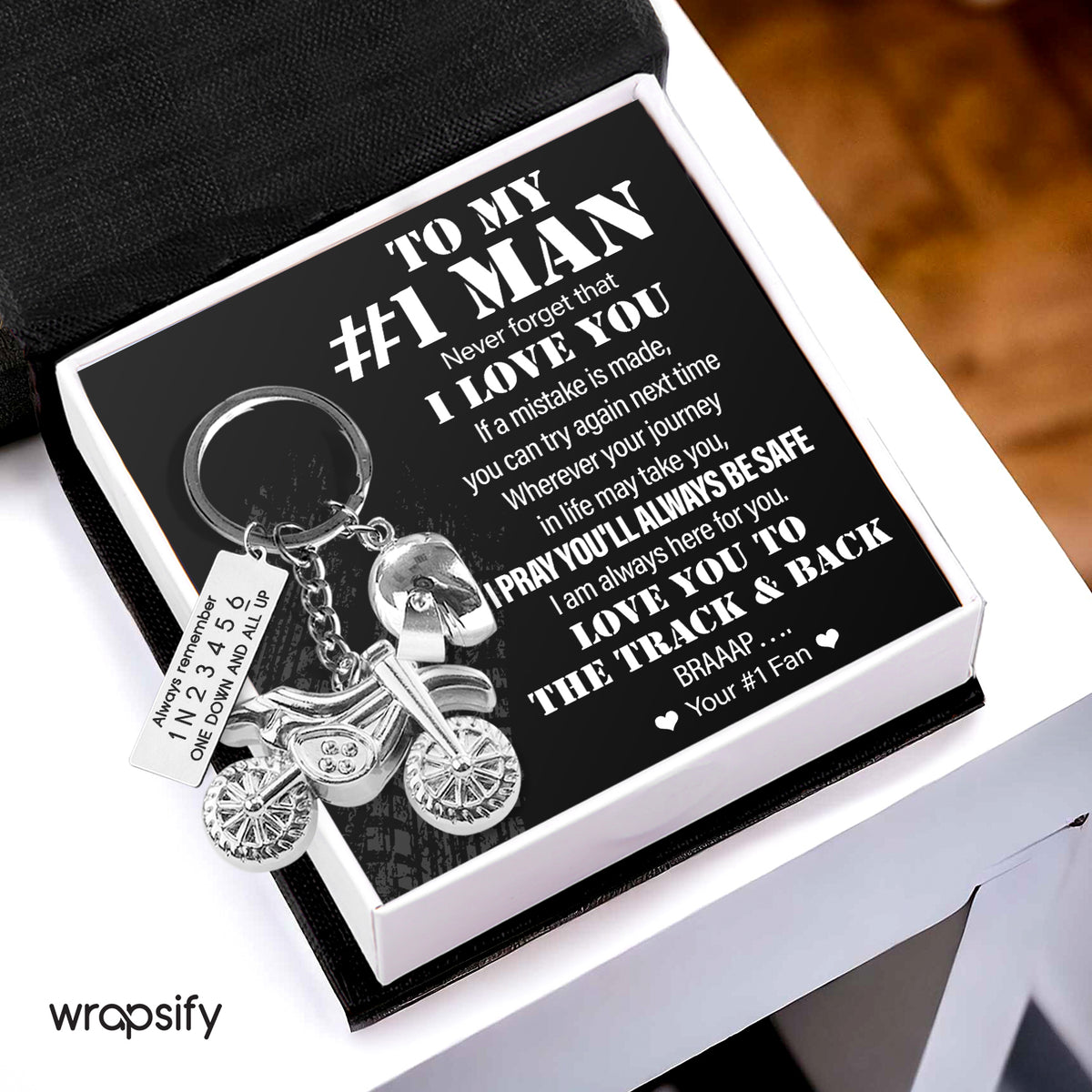 Dirt Bike Helmet Keychain - Biker - To My #1 Man - I Am Always Here For You - Gkey26003