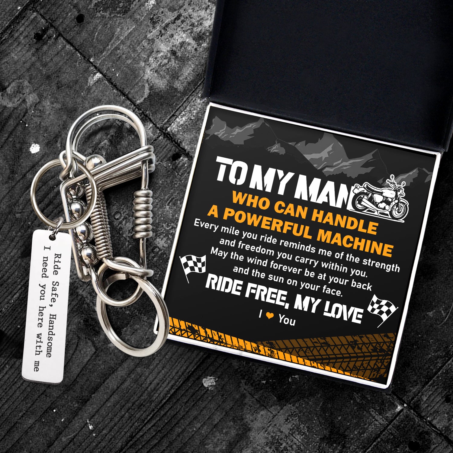 Key Buckle Hanging - Biker - To My Man - I Need You Here With Me - Gawl26005