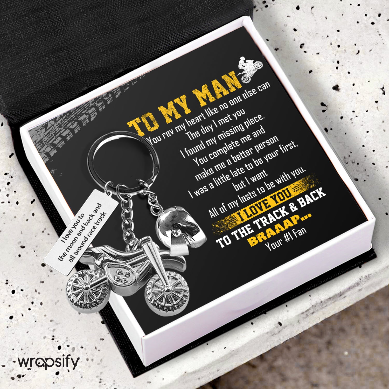 Dirt Bike Helmet Keychain - Biker - To My Man - You Complete Me And Make Me A Better Person - Gkey26001
