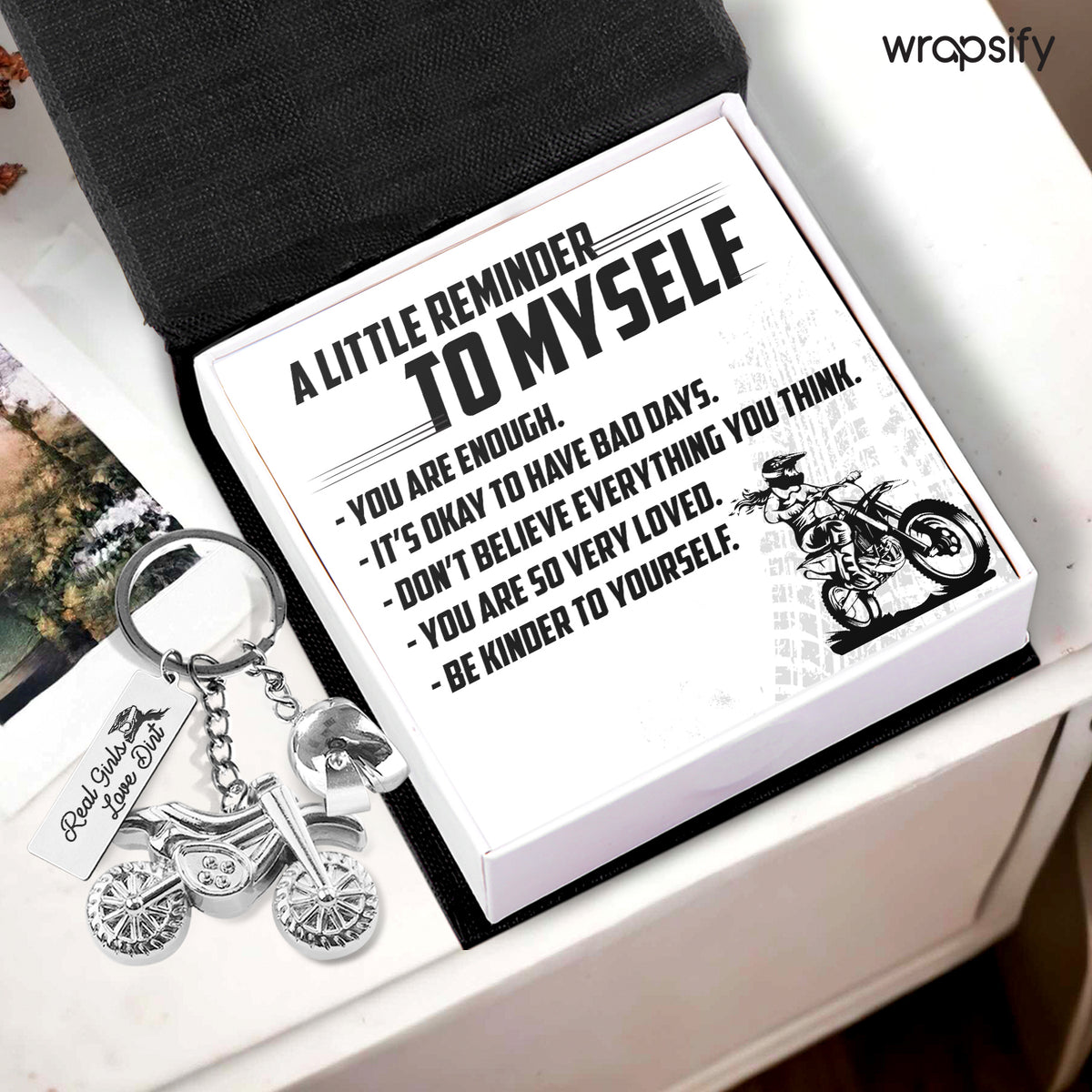 Dirt Bike Helmet Keychain - Biker - To Myself - You Are Enough - Gkey34003