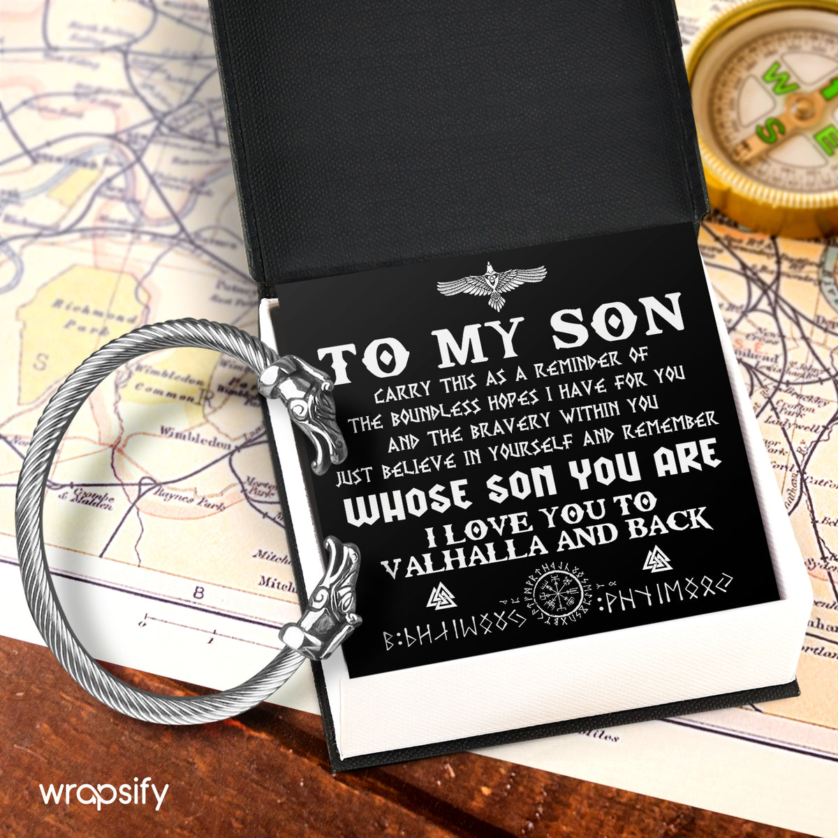 Norse Dragon Bracelet - Viking - To My Son - I Love You To Valhalla & Back - Gbzi16010