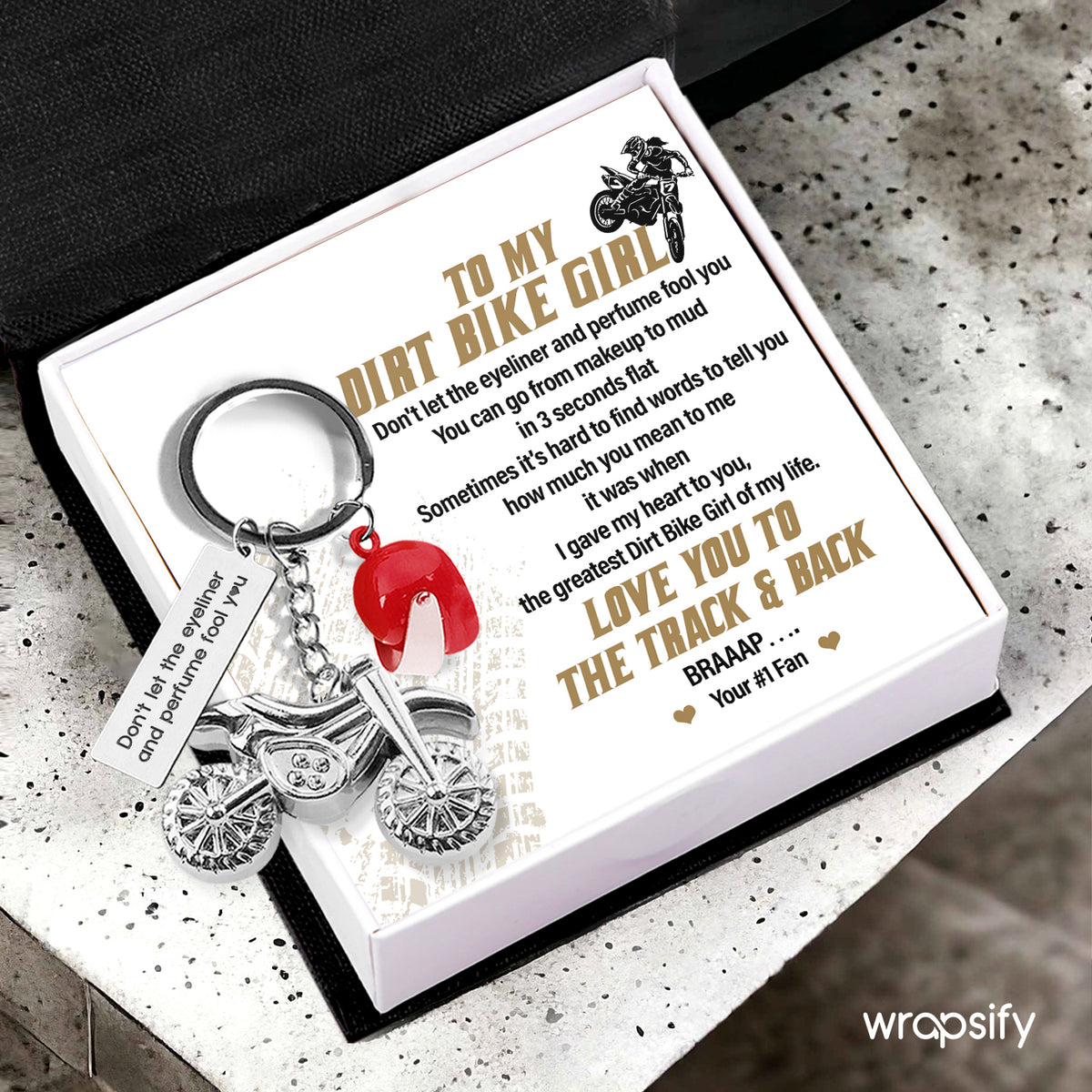 Dirt Bike Helmet Keychain - Biker - To My Dirt Bike Girl - I Gave My Heart To You - Gkey13002