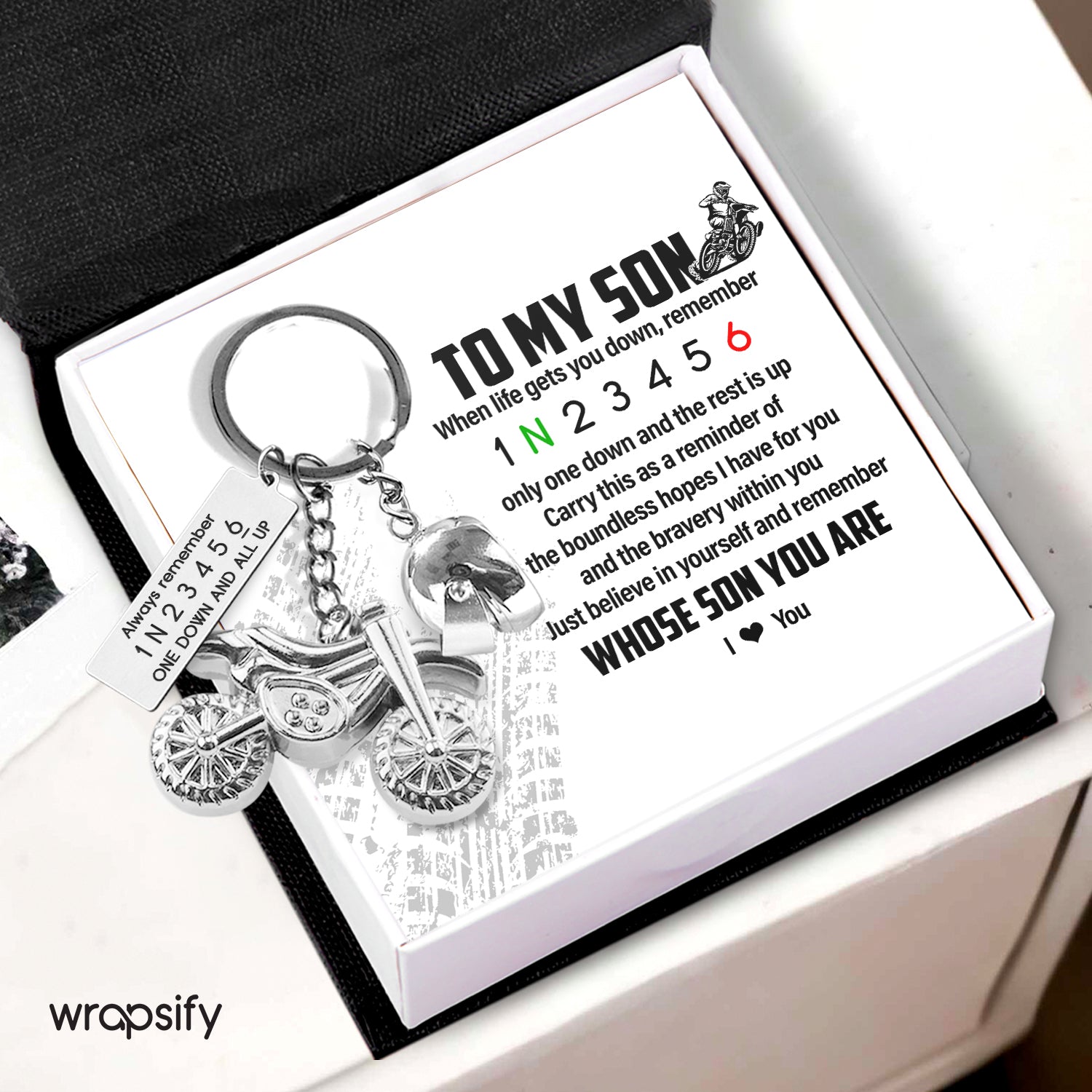 Dirt Bike Helmet Keychain - Biker - To My Son - Just Believe In Yourself - Gkey16003