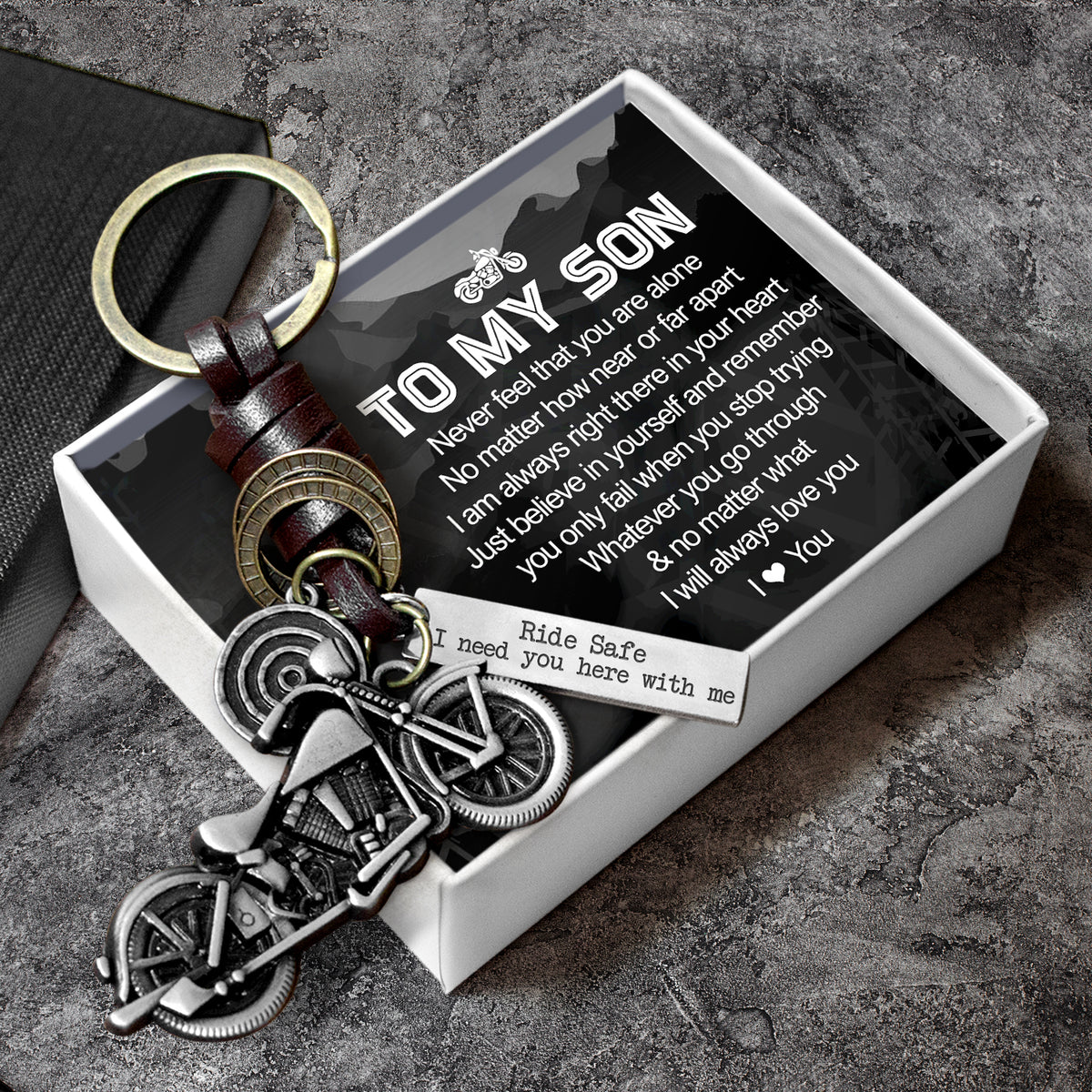 Motorcycle Keychain - Biker - To My Son - I Will Always Love You - Gkx16015