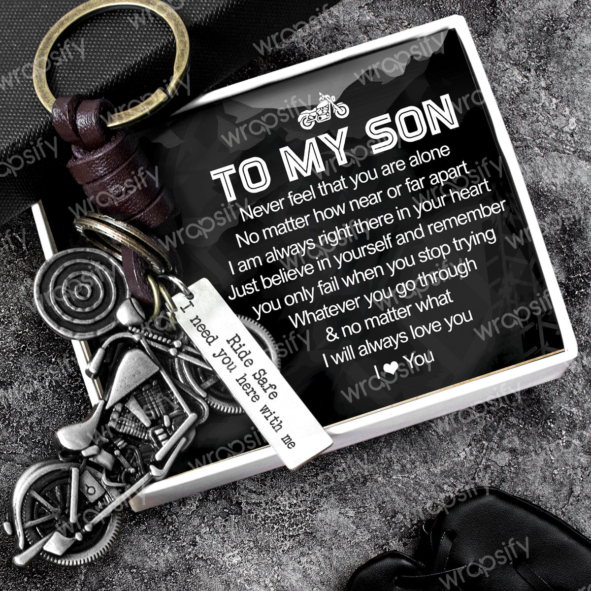 Motorcycle Keychain - Biker - To My Son - I Will Always Love You - Gkx16015