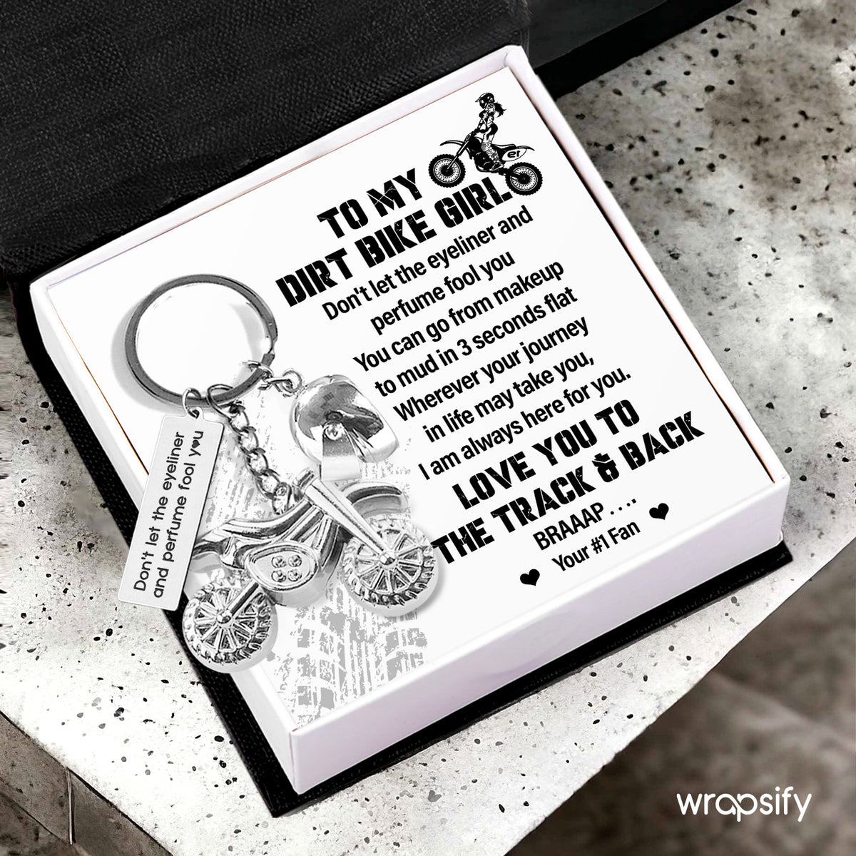 Dirt Bike Helmet Keychain - Biker - To My Dirt Bike Girl - I Am Always Here For You - Gkey13003