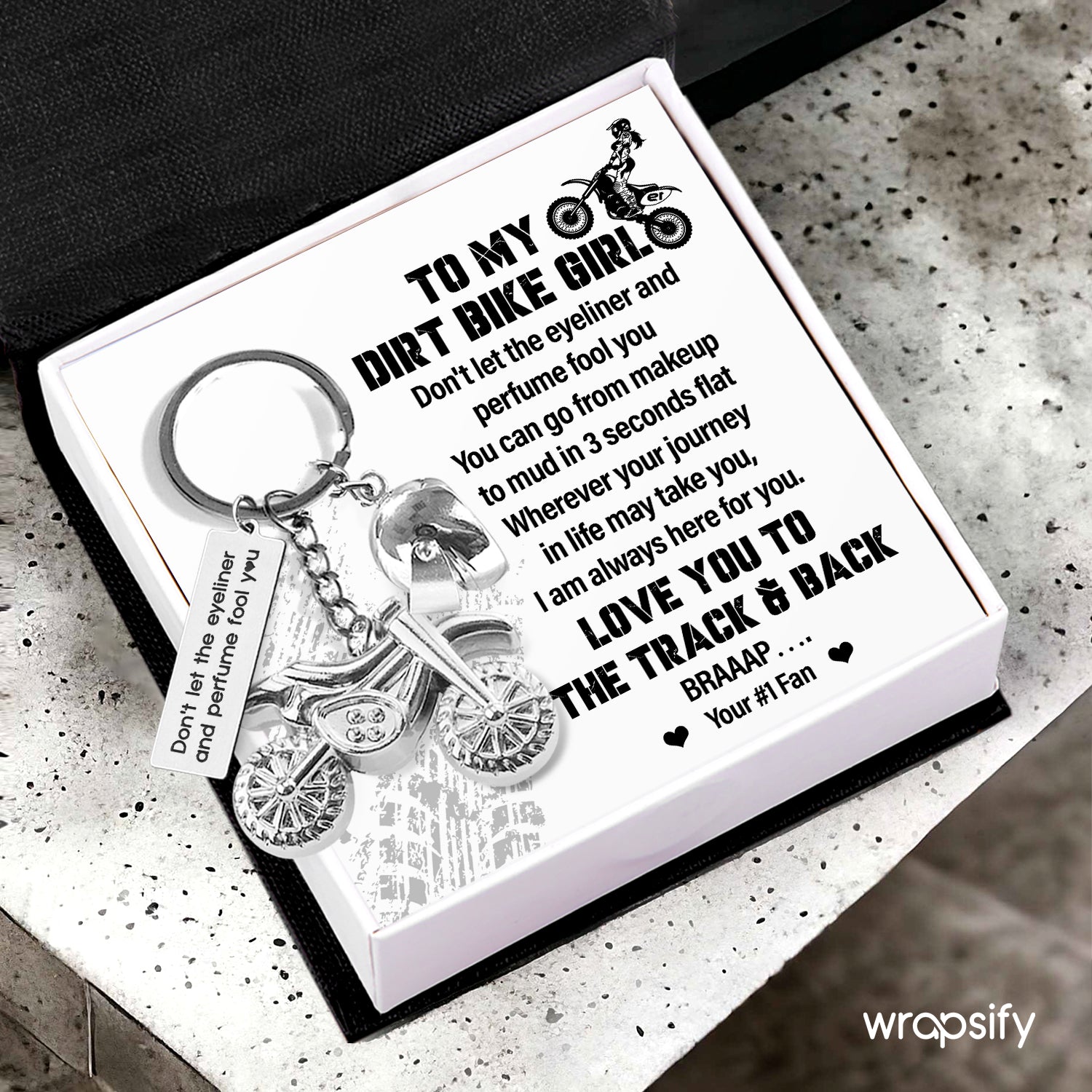 Dirt Bike Helmet Keychain - Biker - To My Dirt Bike Girl - I Am Always Here For You - Gkey13003