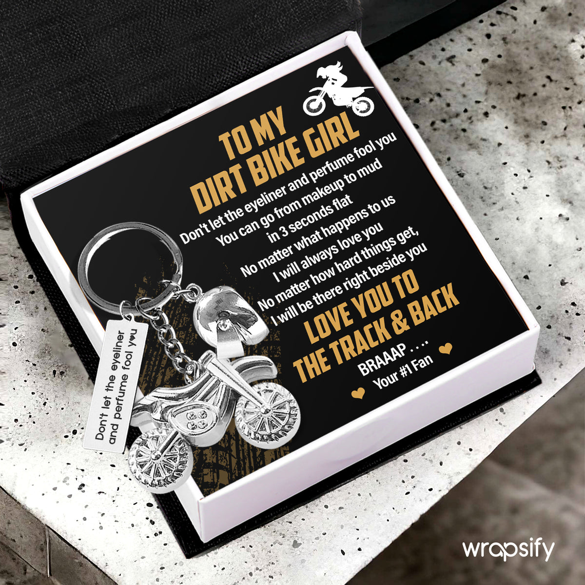 Dirt Bike Helmet Keychain - Biker - To My Dirt Bike Girl - I Will Be There Right Beside You - Gkey13001