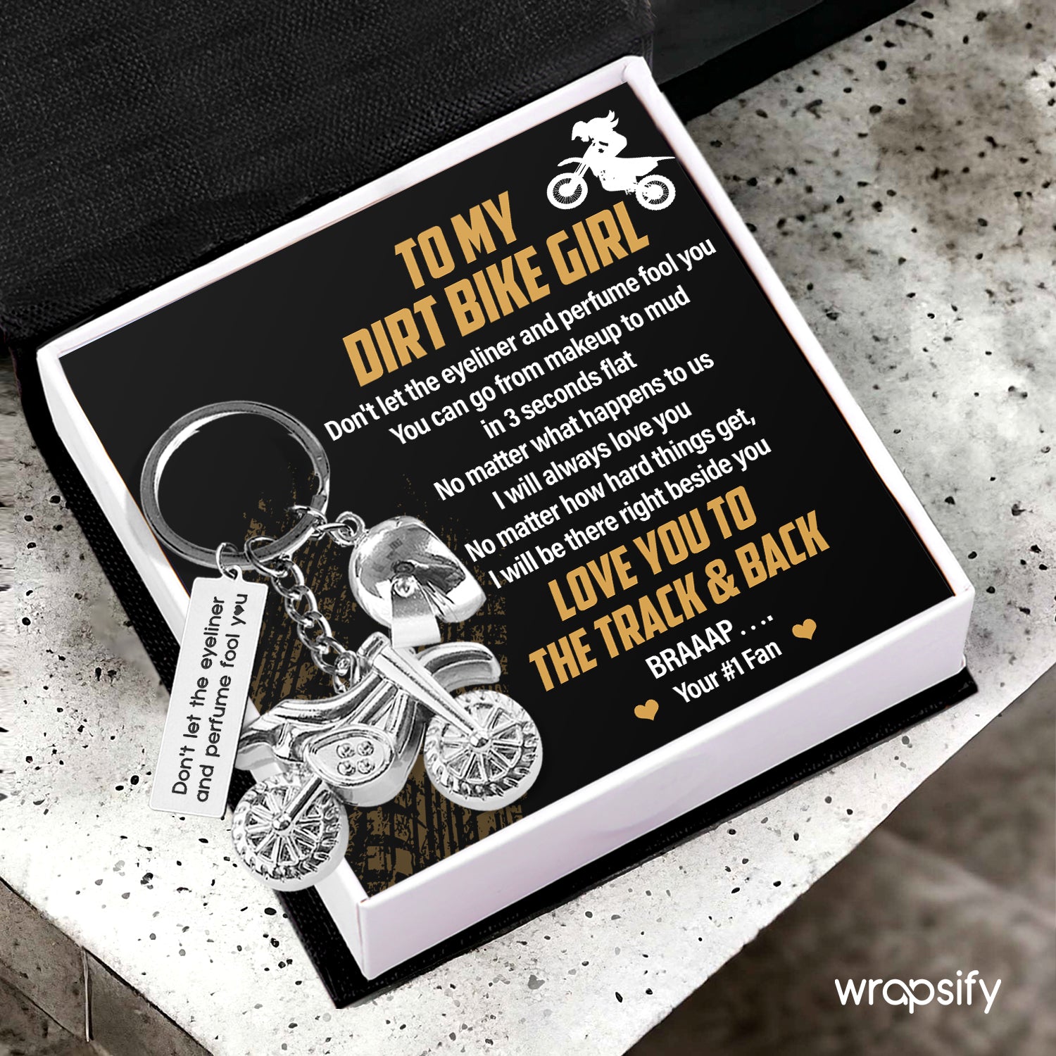 Dirt Bike Helmet Keychain - Biker - To My Dirt Bike Girl - I Will Be There Right Beside You - Gkey13001