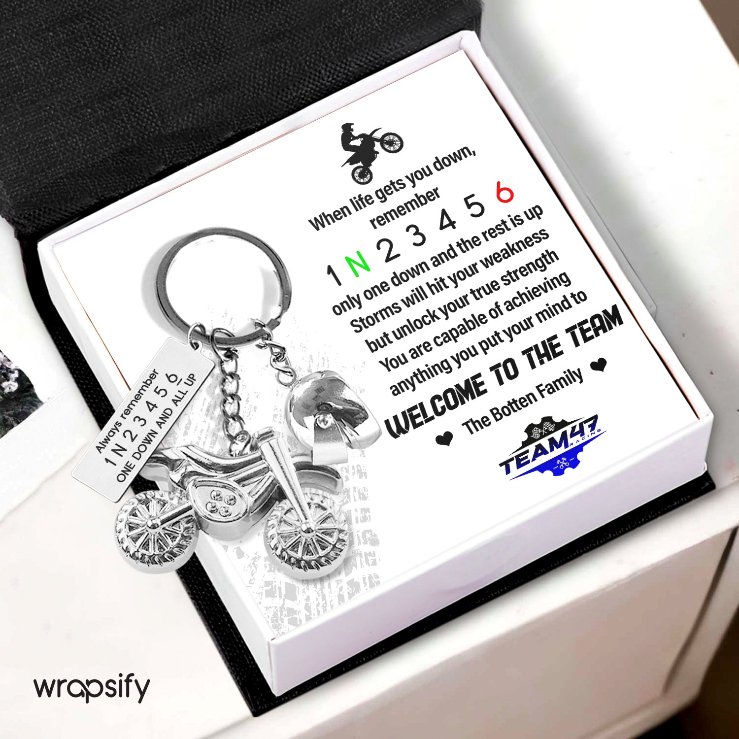 Dirt Bike Helmet Keychain - Biker - Welcome To The Team - Gkey16004