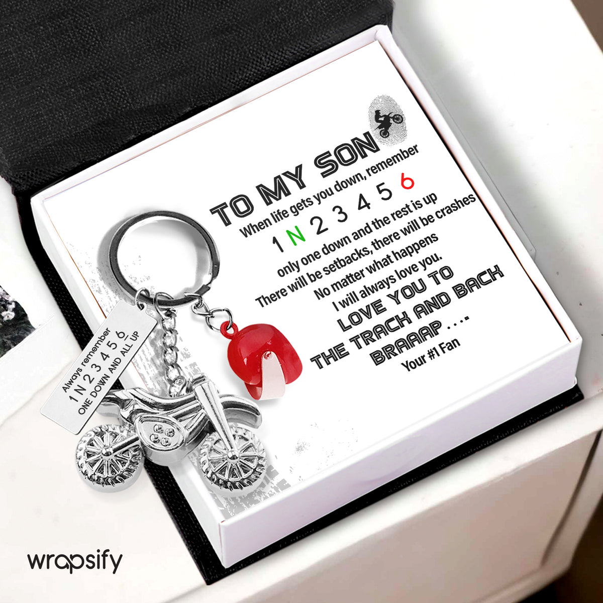 Dirt Bike Helmet Keychain - Biker - To My Son - I Will Always Love You - Gkey16002