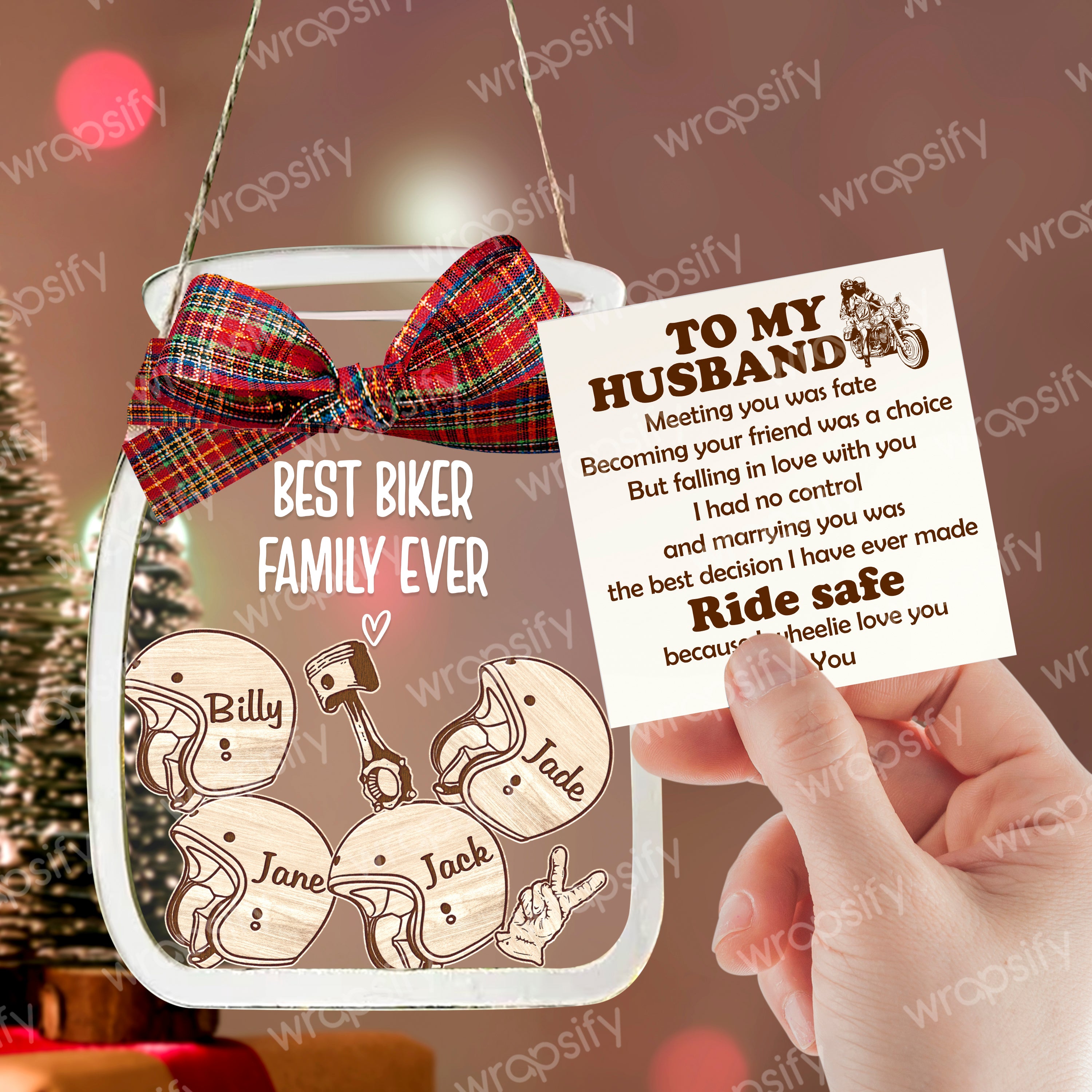 Personalized Motorcycle Ornament - Biker - To My Husband - Becoming Your Friend Was A Choice- Gam14004