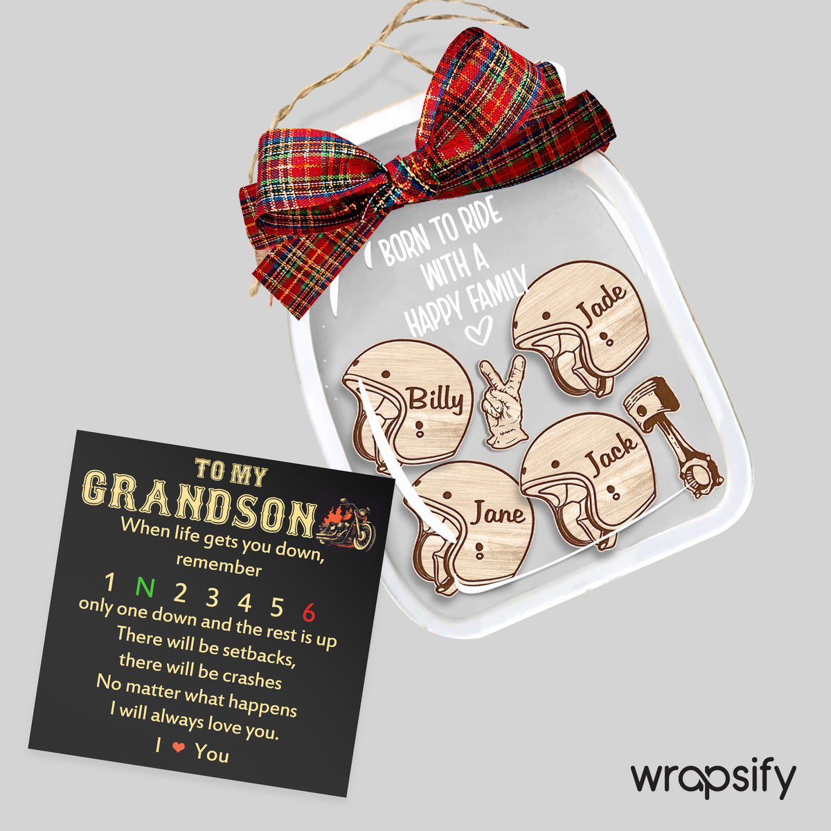 Personalized Motorcycle Ornament - Biker - To My Grandson - I Will Always Love You - Gam22001