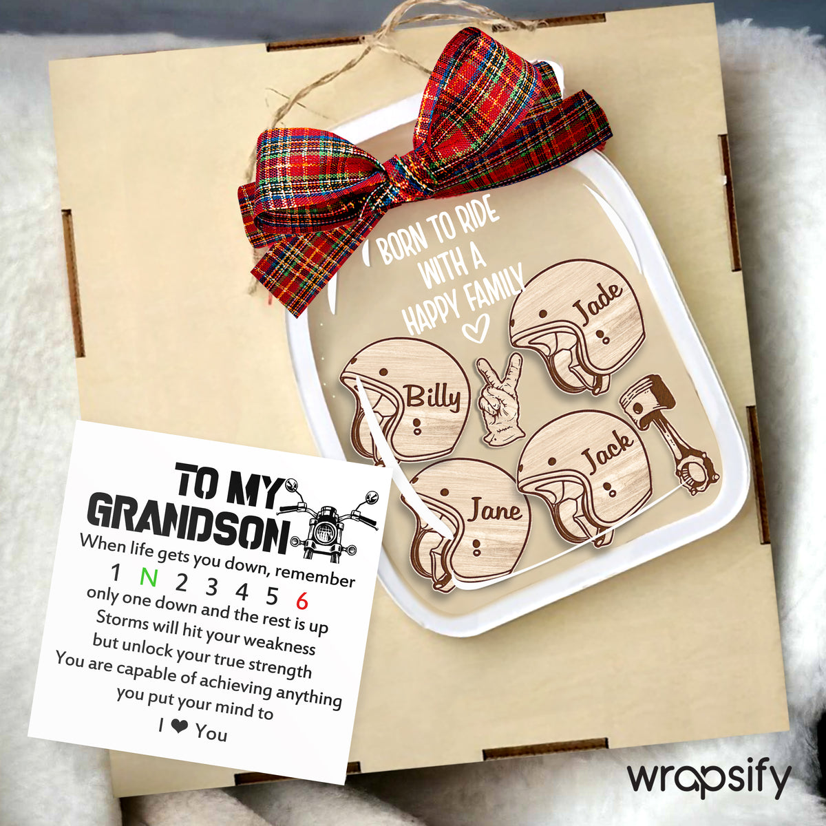 Personalized Motorcycle Ornament - Biker - To My Grandson - You Are Capable Of Achieving Anything - Gam22002