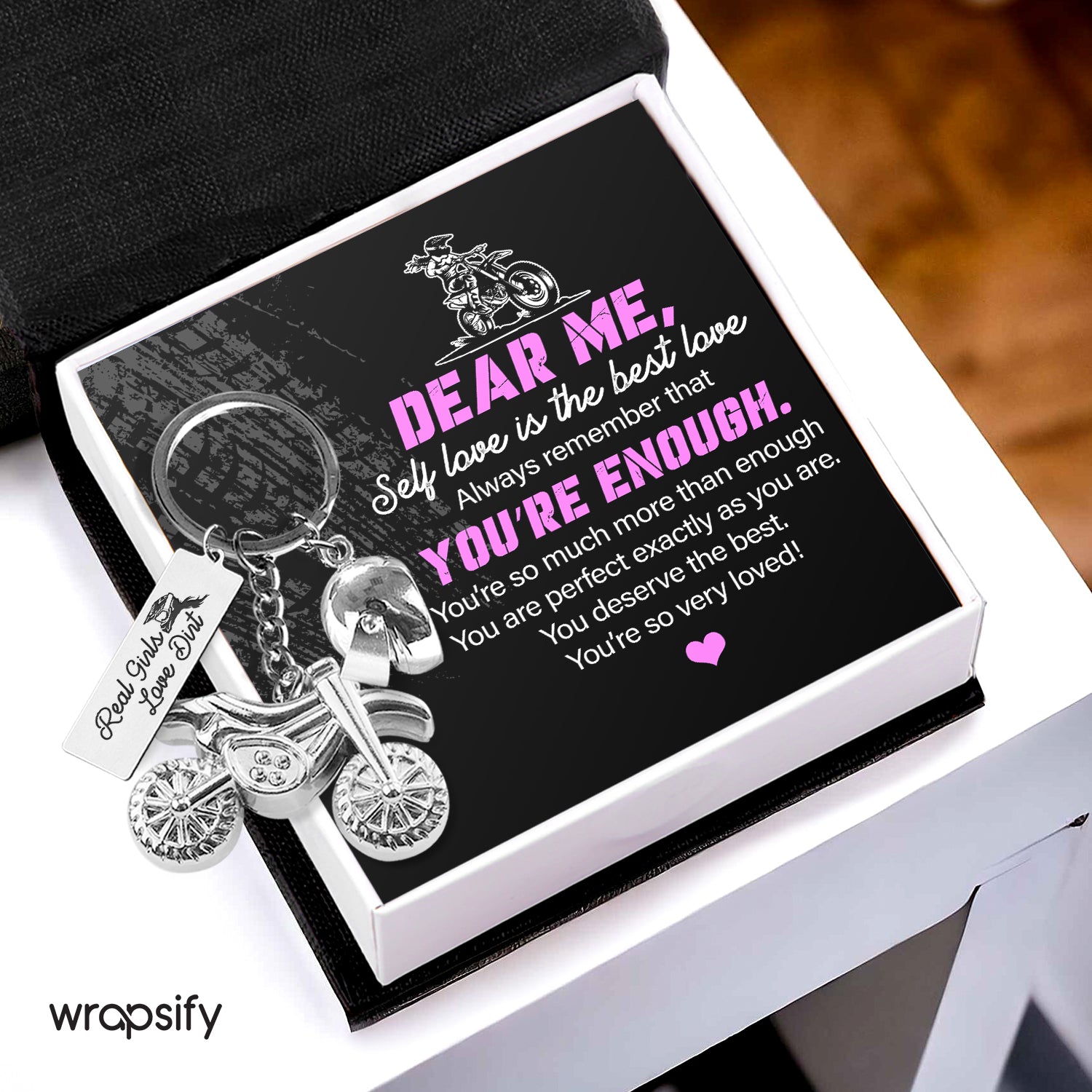 Dirt Bike Helmet Keychain - Biker - To Myself - Always Remember That You’re Enough - Gkey34002