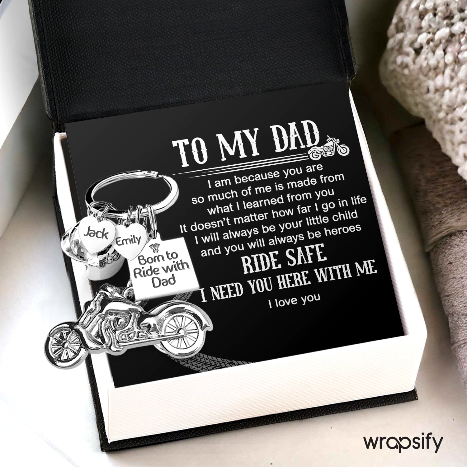 Personalized Classic Bike Keychain - Biker - To My Dad - You Will Always Be Heroes - Gkt18020