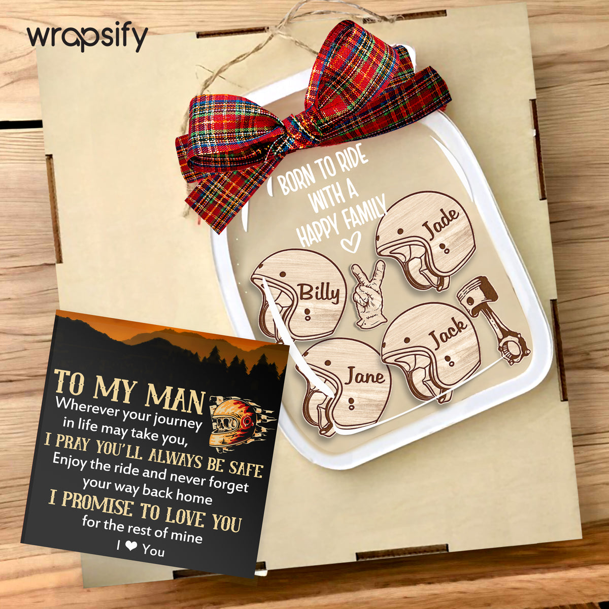 Personalized Motorcycle Ornament - Biker - To My Man - I Pray You'll Always Be Safe - Gam26002