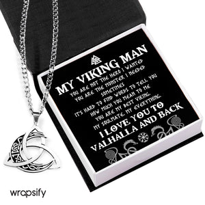 Triple Moon Necklace - Viking - To My Viking Man - You Are The Monster I Needed - Gnya26003