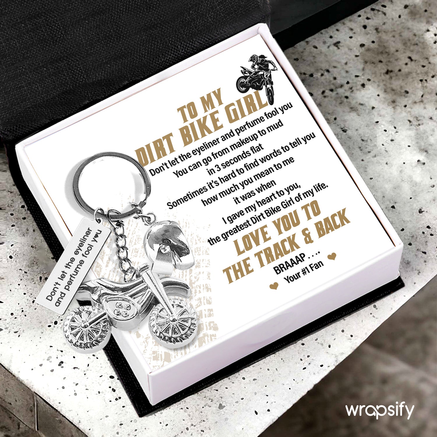 Dirt Bike Helmet Keychain - Biker - To My Dirt Bike Girl - I Gave My Heart To You - Gkey13002