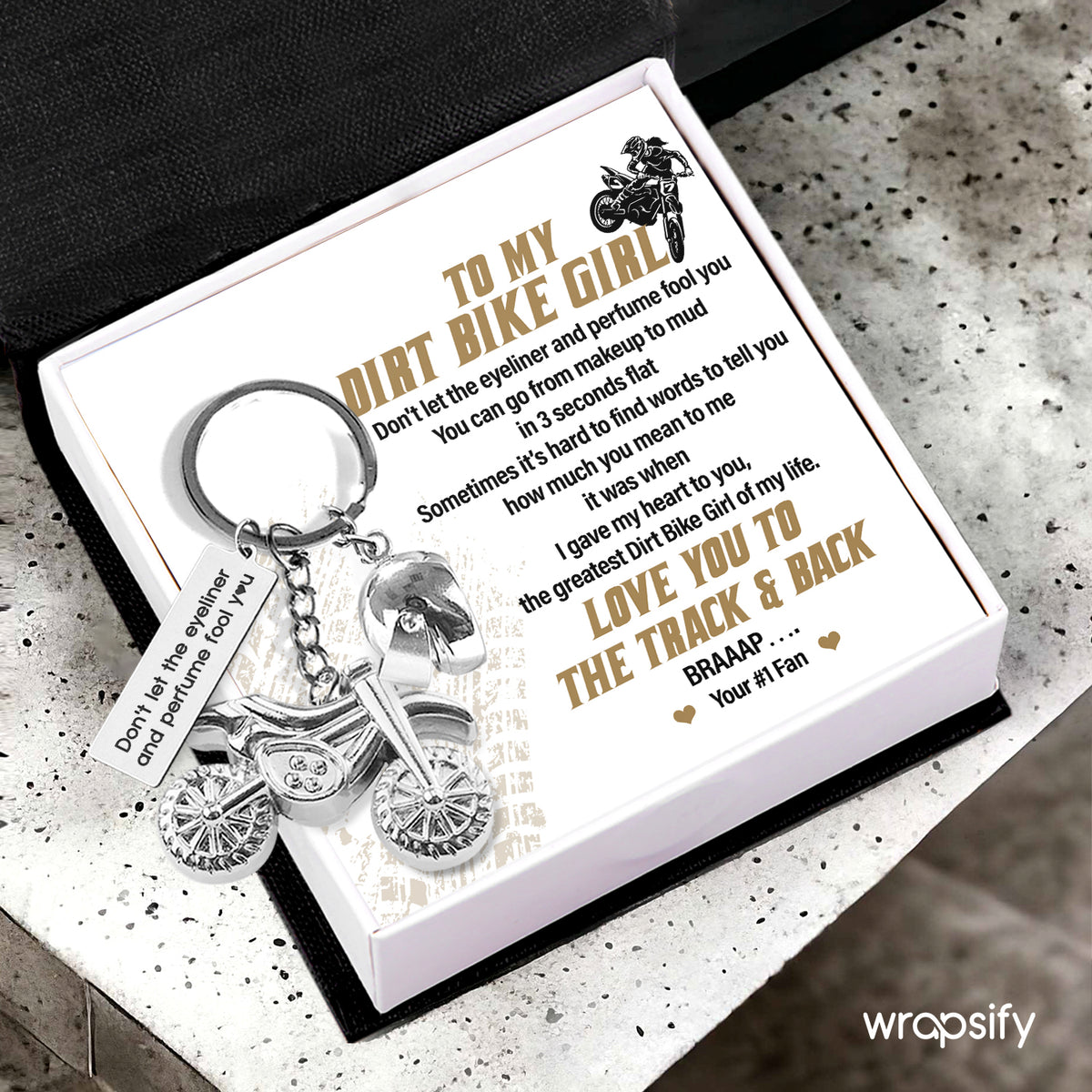 Dirt Bike Helmet Keychain - Biker - To My Dirt Bike Girl - I Gave My Heart To You - Gkey13002