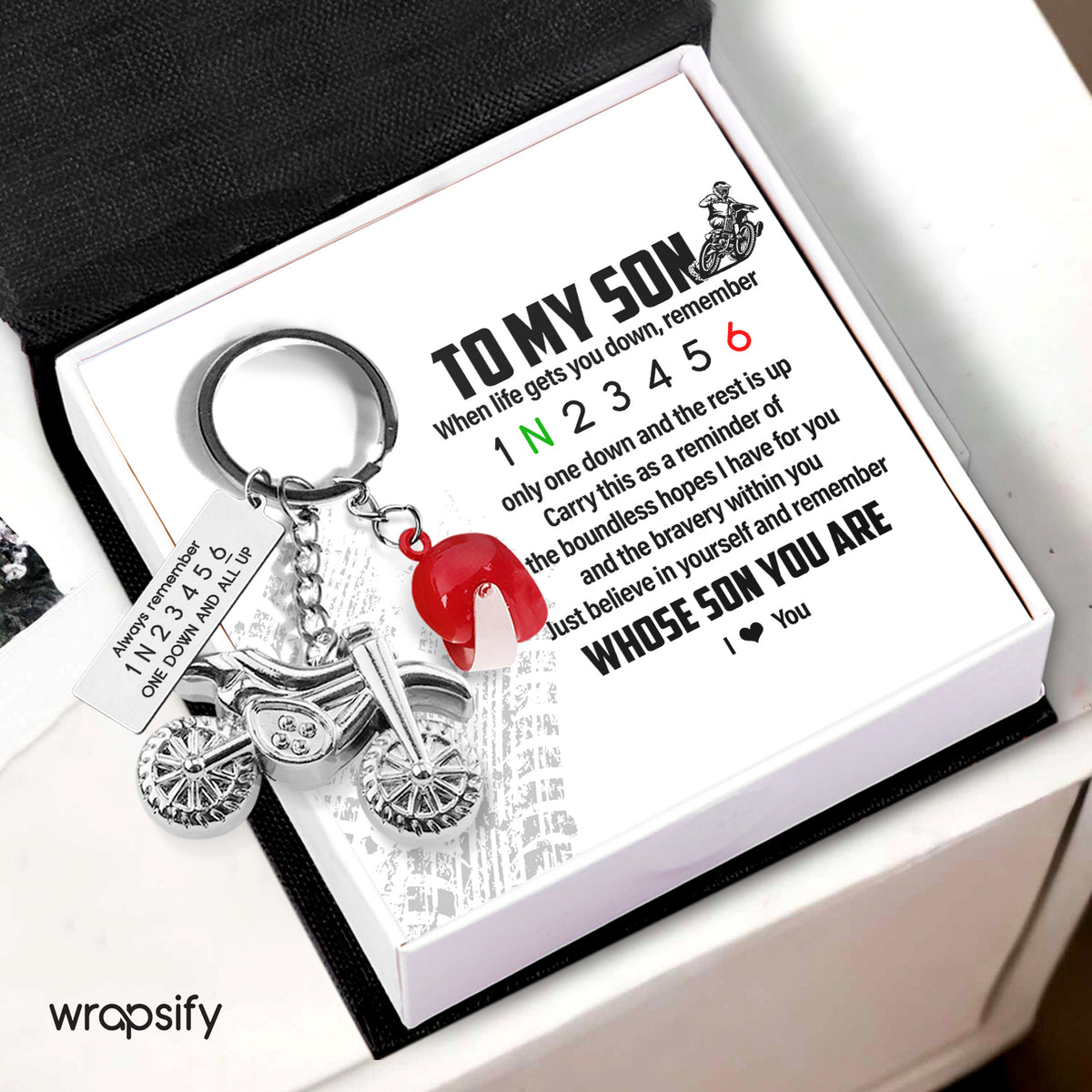 Dirt Bike Helmet Keychain - Biker - To My Son - Just Believe In Yourself - Gkey16003