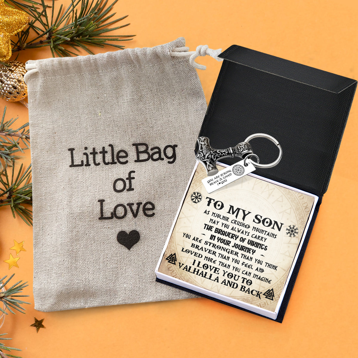 Viking Thor Keychain - Viking - To My Son - I Love You To Valhalla & Back - Gkbv16007