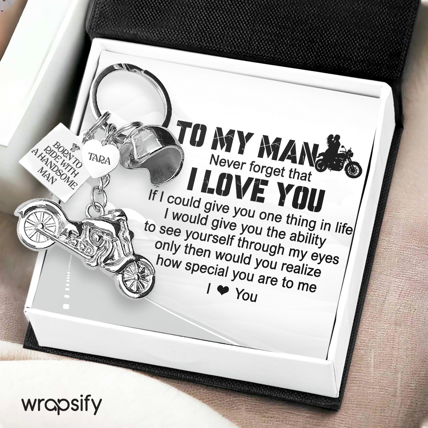 Wrapsify Engraved Keychain - to My Man - The Greatest Catch That I Want to Keep Forever - Gkc26046 Buy Keychain Only