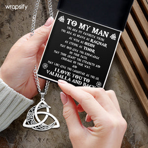 Triple Moon Necklace - Viking - To My Man - You Are As Brave As Ragnar - Gnya26004