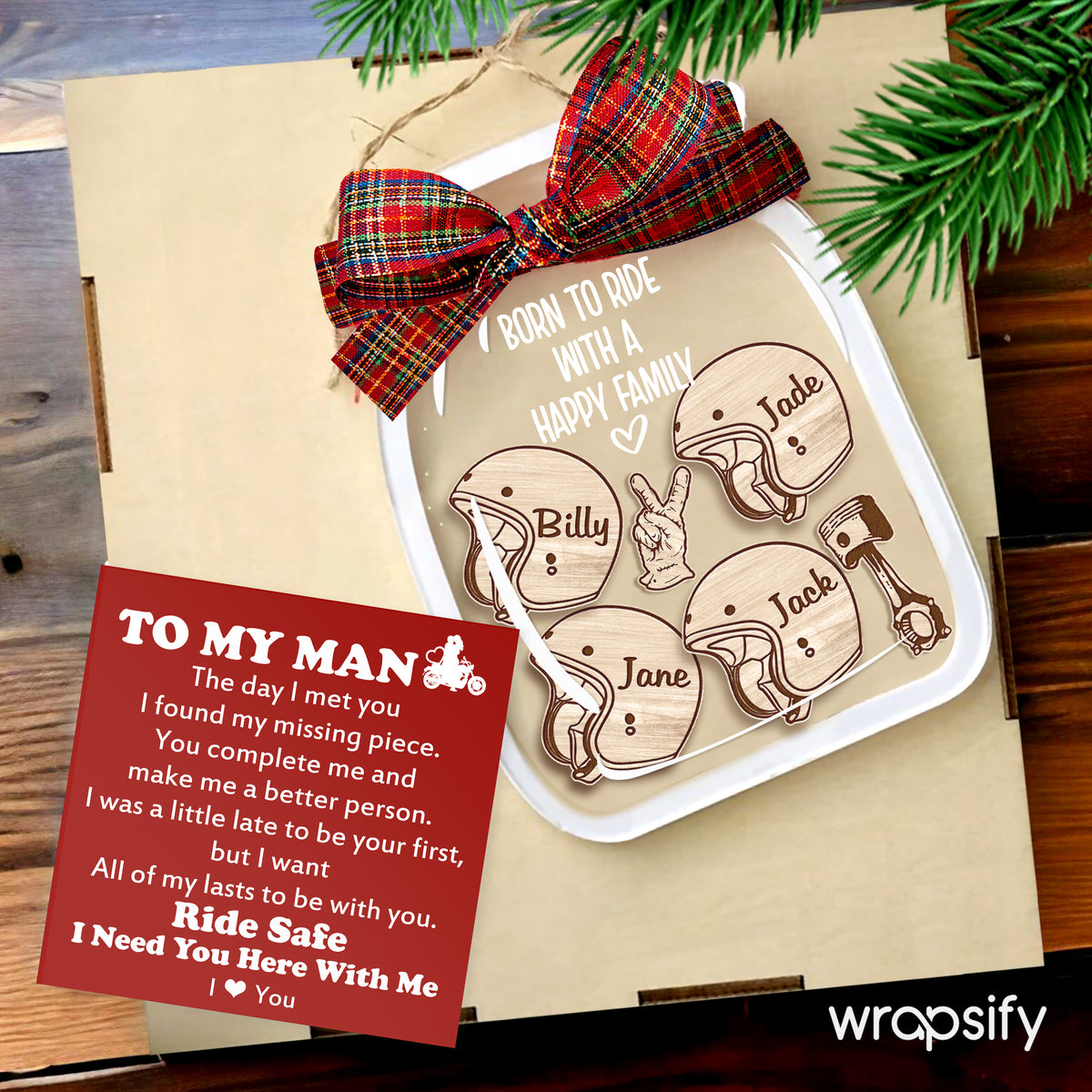 Personalized Motorcycle Ornament - Biker - To My Man - I Need You Here With Me - Gam26001