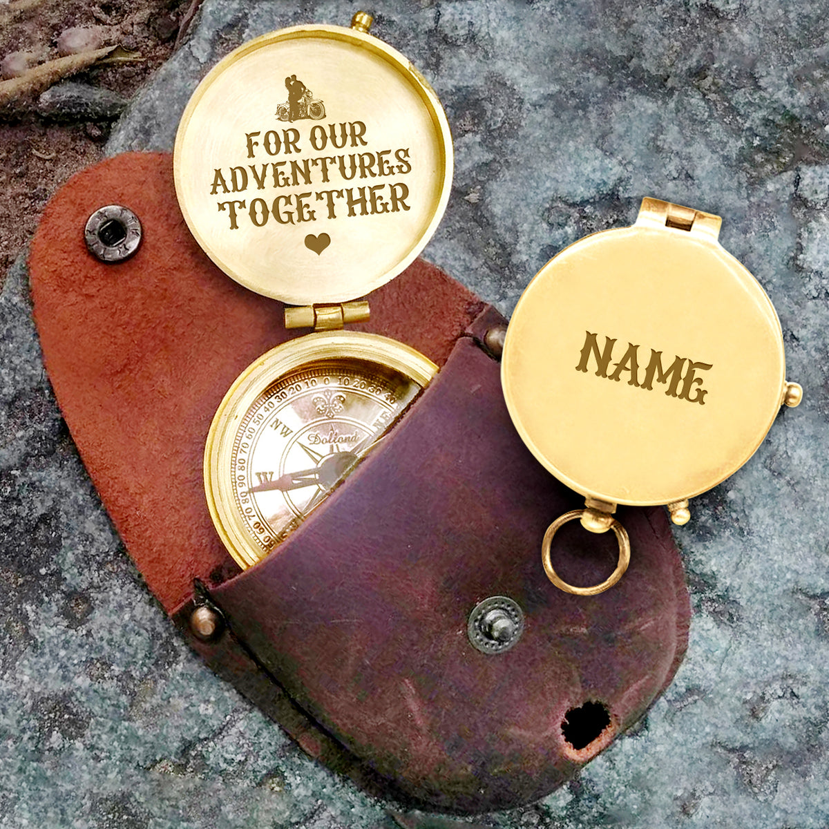 Personalized Engraved Compass - Biker - For Our Adventures Together - Gpb26005