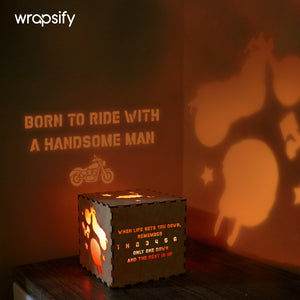 Motorcycle Wooden Box - Biker - To My Man - Born To Ride With A Handsome Man - Gyl26007