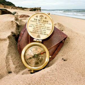 Engraved Compass - Viking - To My Son - I Pray You’ll Always Be Safe - Gpb16054