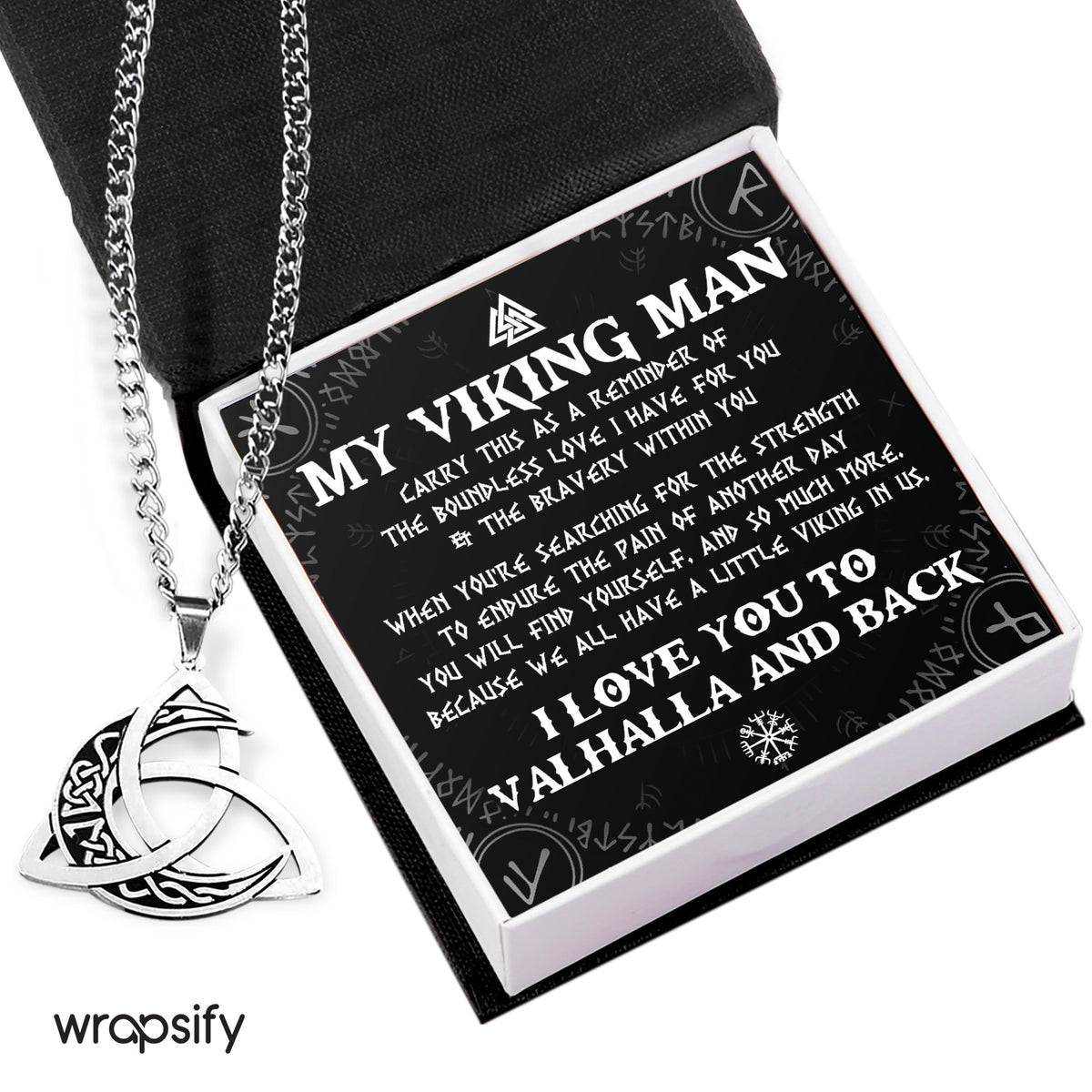 Triple Moon Necklace - Viking - To My Viking Man - You Will Find Yourself, And So Much More - Gnya26001