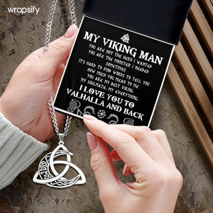 Triple Moon Necklace - Viking - To My Viking Man - You Are The Monster I Needed - Gnya26003