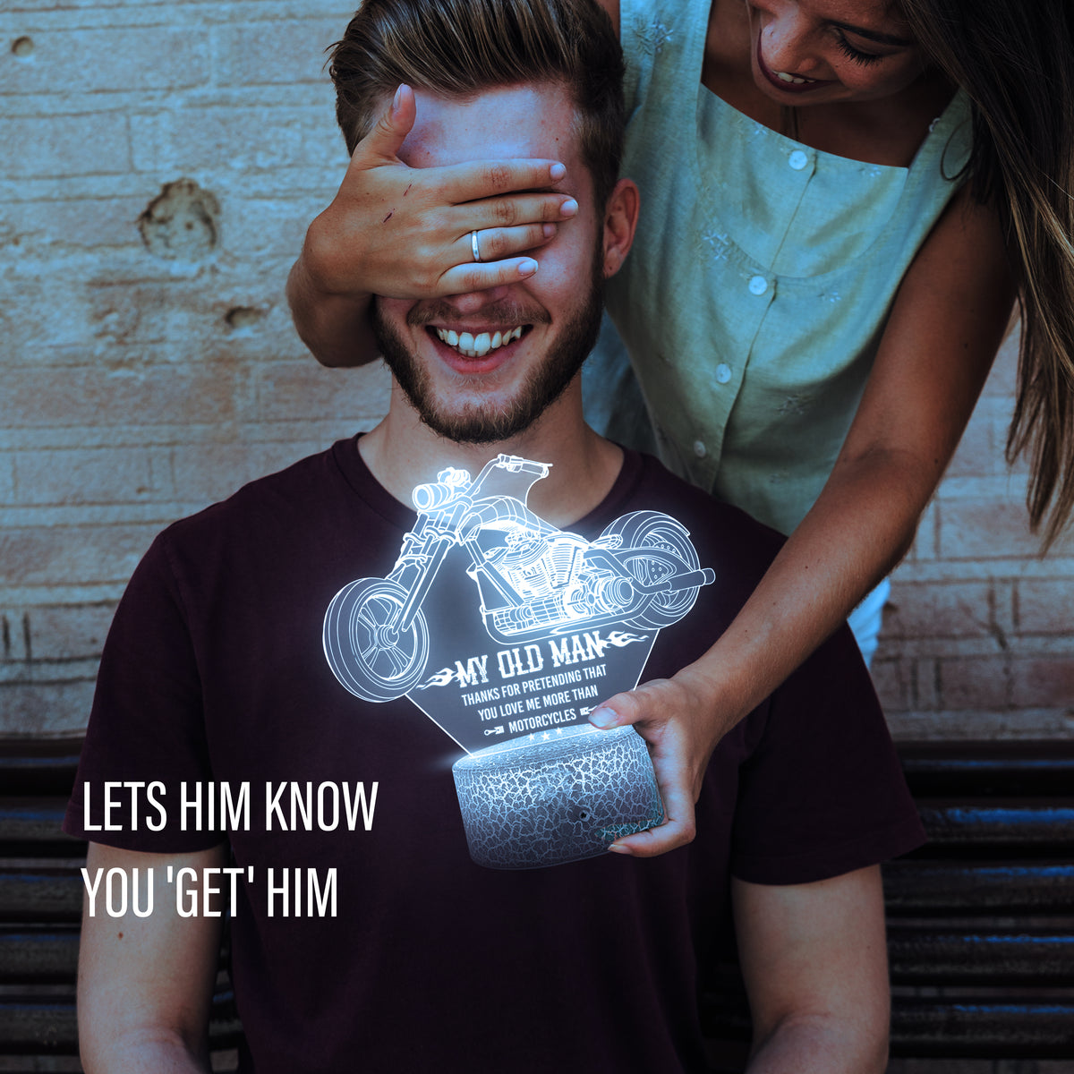 3D Led Light - Biker - To My Old Man - Thanks For Pretending That You Love Me More Than Motorcycles - Glca26013